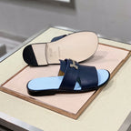 HM Men's Slide Navy Blue Cowhide 567150