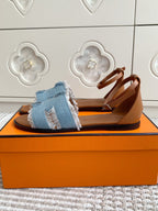 HM 25 Santorini Light Blue Denim Gold Calfskin