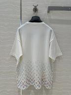 LV Short-Sleeved Knit Sweater Shirt White Black Cotton