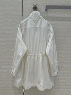 Prada 25 Windbreaker Coat White Cotton