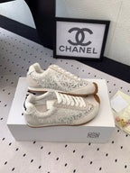 Loewe 25 Runner Sneaker White Mesh Suede