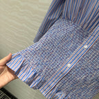 Prada Striped Shirt Dress Blue Cotton