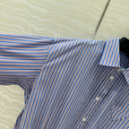 Prada Striped Shirt Dress Blue Cotton