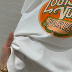 LV Classic Monogram Printed T-shirt White Orange Cotton