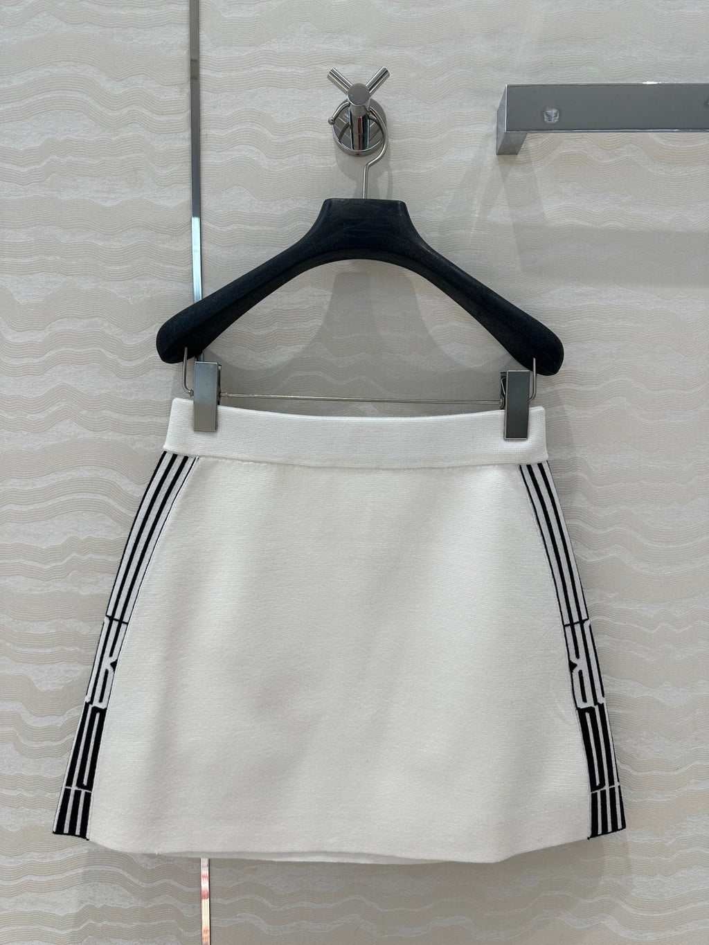 CD Short Skirt White Viscose Polyamide