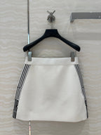 CD Short Skirt White Viscose Polyamide