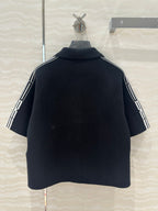 CD Short-Sleeved Cardigan Jacket Black Viscose Polyamide