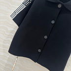 CD Short-Sleeved Cardigan Jacket Black Viscose Polyamide