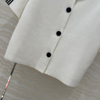 CD Short-Sleeved Cardigan Jacket White Viscose Polyamide