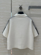 CD Short-Sleeved Cardigan Jacket White Viscose Polyamide