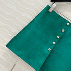 Prada Skirt Green Lambskin