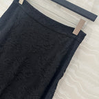 CD Lace Long Skirt Black Polyester
