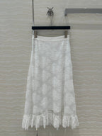CD Lace Long Skirt White Polyester