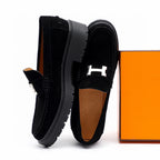 HM Men's Loafer Black Suede 616531