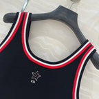 CD Tank Top Black Rayon Polyester