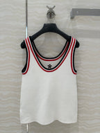 CD Tank Top White Rayon Polyester