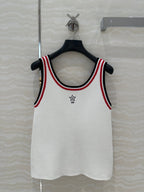 CD Tank Top White Rayon Polyester