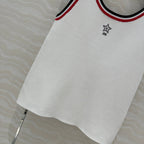 CD Tank Top White Rayon Polyester