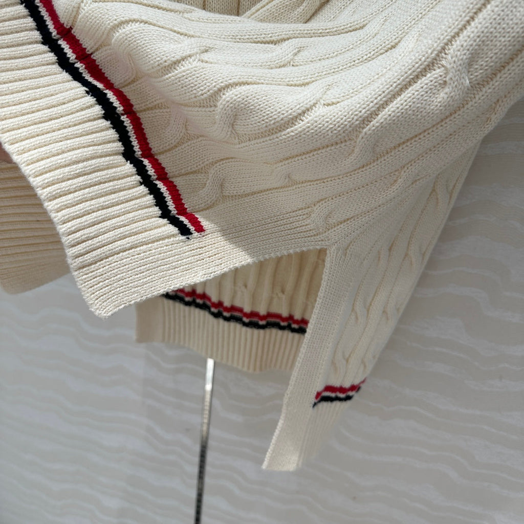 CD Knitted Vest White Cotton