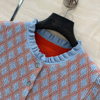 Prada Short-sleeved Shirt Blue mix Orange Cotton Poliamide