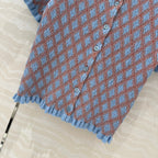 Prada Short-sleeved Shirt Blue mix Orange Cotton Poliamide