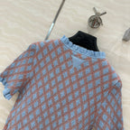 Prada Short-sleeved Shirt Blue mix Orange Cotton Poliamide