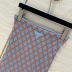 Prada Long Skirt Blue mix Orange Cotton Poliamide