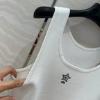 CD Sport Knitted Top Vest White Linen Silk