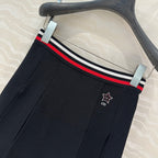 CD Sport Knitted Short Skirt Black Linen Silk