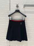 CD Sport Knitted Short Skirt Black Linen Silk