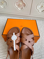 HM Heracles Sandals Brown Calfskin 291451