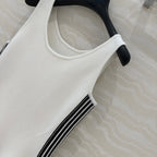 CD U-neck Large A-line Skirt White Viscose Polyamide
