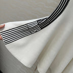 CD U-neck Large A-line Skirt White Viscose Polyamide