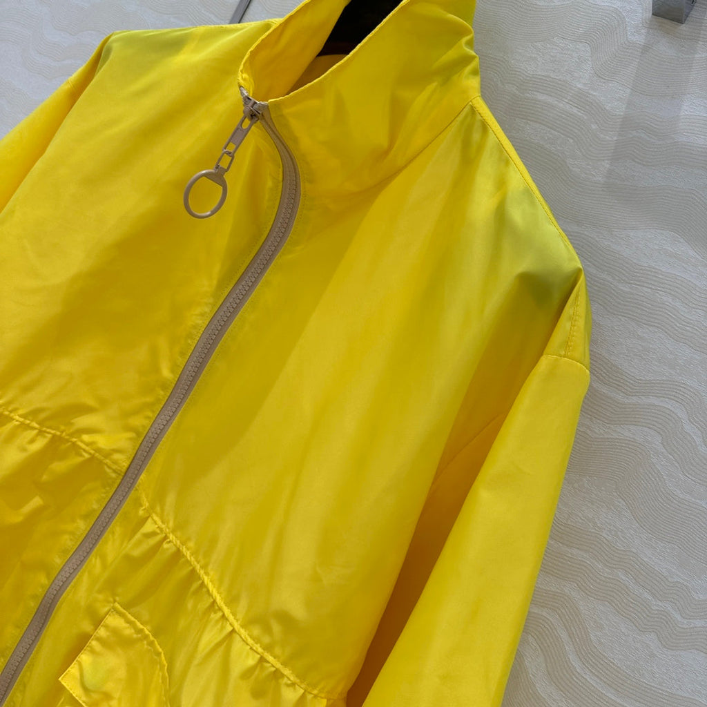 Prada Zipper Jacket Yellow Polyester