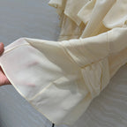 Prada Lace Sleeve Shirt Beige Polyester