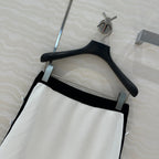 CD Knitted Skirt White Rayon Polyester