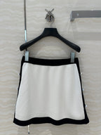 CD Knitted Skirt White Rayon Polyester