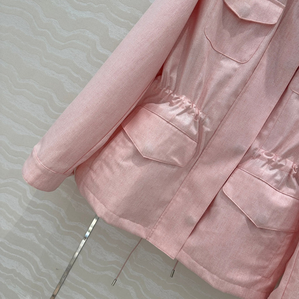 LP 25 Stand-up Collar Jacket Pink Linen 265162