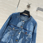 Fendi Flower Denim Jacket  Blue cotton