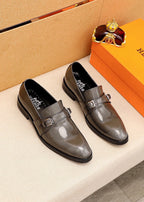 HM Men's  Loafer Metallic Gray Patent Leather 637348