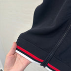 CD Knitted Zipper Jacket Black Rayon Polyester