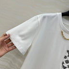 LV 25 Flower Pocket Short-Sleeved Shirt White Cotton