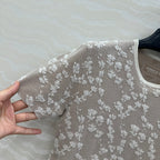 Fendi Knitted Top White Beige Cotton Viscose