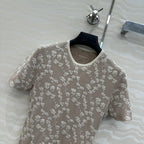 Fendi Knitted Top White Beige Cotton Viscose