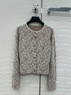 Fendi Knitted Cardigan Beige Cotton Viscose