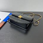 CC 25S Woc Black Calfskin Gold Hardware