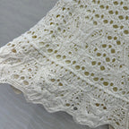 CD Hollow Short Skirt  White Cotton Washi
