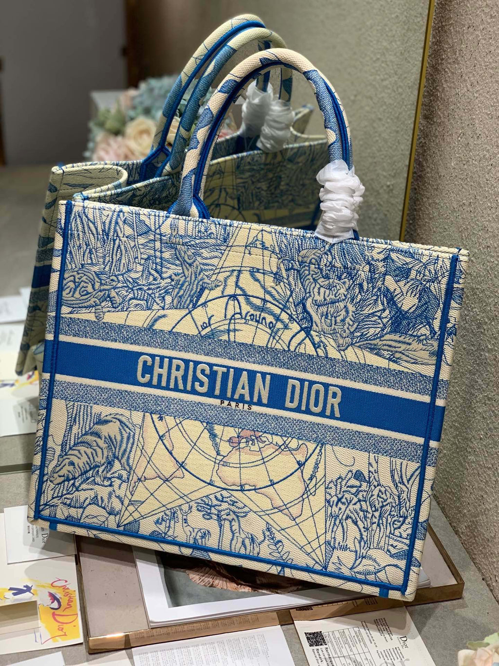 CD Blue Earth Book Tote 42cm Bag Canvas 336591
