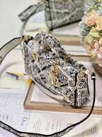 CD Paris White 26 Lady D-Joy Bag Canvas 336639