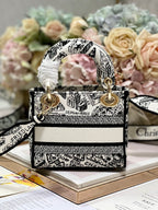 CD Paris White 17 Lady Dior Bag Canvas 336756